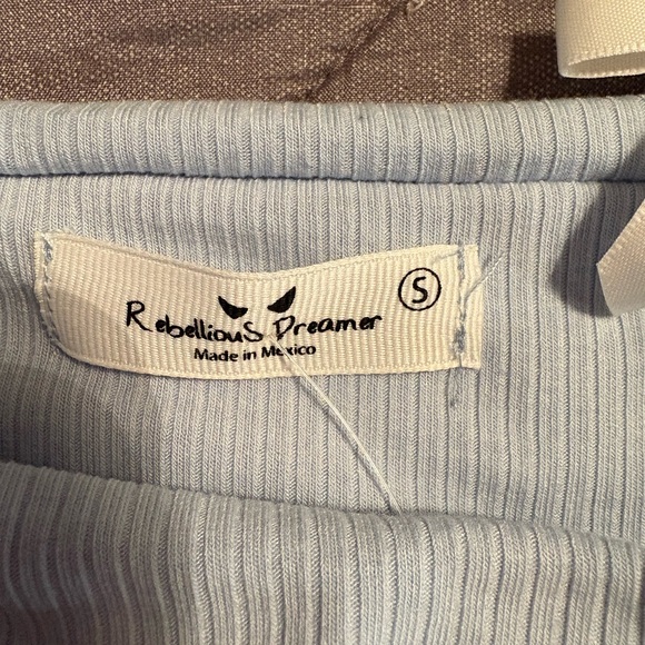 Light Blue Ribbed Tank Top - Picture 4 of 4